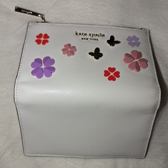 Kate Spade Spencer Spade Clover Butterfly Bi-fold Wallet White LNC - Picture 5 of 10